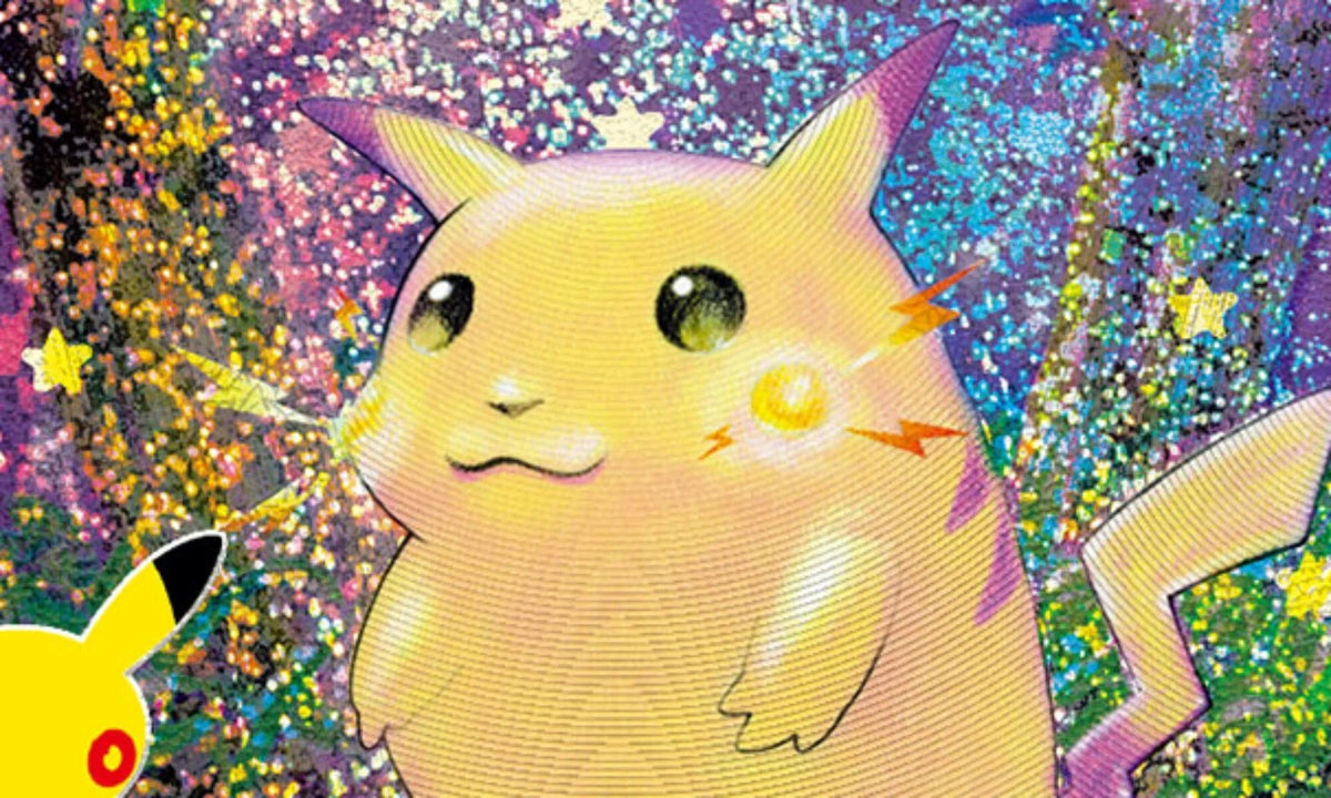 Official card art for #136 Pikachu from the Japanese Pokemon TCG 30th Celebration set